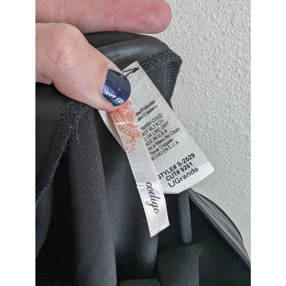 Vintage Y2K Codigo Womens Sz L Midi Length Tulip Skirt Black Shiny - Picture 3 of 4